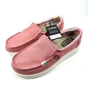 Hey Dude Misty Rise 10 Dusty Pink Canvas Slip On Shoes Womens Brand New EU 41
